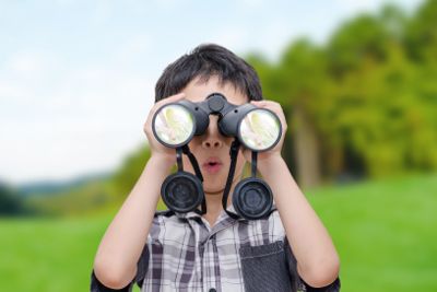 Boy enjoying the wildlife